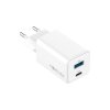 Ładowarka sieciowa GaN PD QC 1x USB-C 1x USB 45W biała