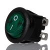 Przełącznik kołyskowy Wł.-wył. podświetlany 12 A DPST Zielony APEM