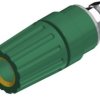 Pole terminal, 4 mm, yellow/green, 30 VAC/60 VDC, 35 A, M4 threaded bolt, nickel-plated, 931714188