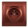 LOGO Gniazdo pojedyncze z uziemieniem (przesłony torów prądowych) brązowy metalik 9LGP-1zp KARLIK