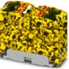 Distribution block, push-in connection, 0.14-2.5 mm², 4 pole, 17.5 A, 6 kV, yellow/black, 1046620