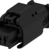 Socket, unequipped, 2 pole, straight, 1 row, black, 1801175-1