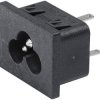 Panel plug C6, 3 pole, snap-in, plug-in connector 2.8 x 0.8, black, 6160.0040