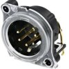 XLR panel plug, 5 pole, gold-plated, plastic, NC5MAH-LR
