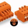 Socket header, 2 pole, pitch 5.08 mm, angled, orange, 2231-302/008-000