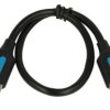 Kabel; USB; COJBC; 2x wtyk USB-A 2.0; 0,25m; czarny; okrągły; PVC; VENTION; RoHS