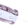 Kondensator 220μF 50V dc Radialny, Otwór przelotowy Nichicon roztaw: 5mm 10 (Dia.) x 16mm