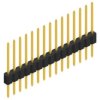 Pin header, 15 pole, pitch 1.27 mm, straight, black, 10059421