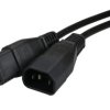 Przedłużacz zasilający 230V IEC320 C14/ C13 1,8m czarny