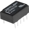 Przekaźnik elektromagnetyczny, DPDT, Ucewki: 24VDC, Iwyj: 1A, na PCB AZ850-24