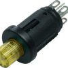 Pushbutton switch, 1 pole, yellow, illuminated , 0.2 A/60 V, mounting Ø 5.1 mm, IP40, 0041.8860.1137