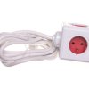 Rozgałęźnik Power Cube z 5-krotnym gniazdem E/FR 3,0m czerwony 2304/FREXPC