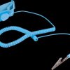 SWS100 ESD wristband, plastic, earthing strap, with spiral cable