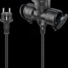 65438 Outdoor extension cable, extension, 3-way, 10 m, black
