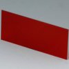 Front/rear panel, straight, acrylic glass, (W x H) 81.9 x 35.6 mm, red/transparent, A9108123