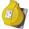Złącze przemysłowe - zasilające 16A Gniazdo 110 V 2P + E Żeński Amphenol Industrial Żółty Montaż na panelu IP44