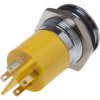 Lampka kontrolna do montażu panelowego 12V, Żółta 22mm LED Chrom Końcówka lutownicza RS PRO