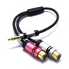 Adapter Aux Wtyk Jack 2x Gniazdo RCA Cinch Slim Vitalco