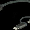 160GPCB03C1 Sync- & Ladekabel, USB-A -> micro-USB & Lightning, Grau Nylon, 0