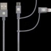 SKCA00133-130CN 3-in-1 charging cable, Micro B/Type-C/Lightning, grey, 0.30 m