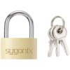 Sygonix SY-5045288 Padlock 29.8 mm keyed-different brass gold key