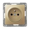 IMPRESJA Gniazdo pojedyncze z uziemieniem złoty metalik GP-1YZ/m/28 OSPEL