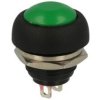 Przełącznik; przyciskowy; PBS33G; OFF-(ON); zielony; bez podświetlenia; do lutowania; 2 pozycje; 1A; 250V AC; 12mm; 14mm
