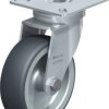 Kółka obrotowe przykręcane, gumowe, na łożysku ślizgowym, 75 mm