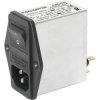Suppressor filter IEC plug C14, 50 to 60 Hz, 10 A, 250 VAC, 1.6 W, 300 µH, faston plug 6.3 mm, 4304.4025