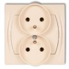 LOGO Gniazdo podwójne do ramki poziomej z uziemieniem (bez przesłon torów prądowych) beżowy 1LGPR-2z KARLIK