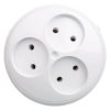 Rozgałeźnik wtyczkowy 3x2P okrągły biały R-35