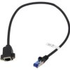 GOOBAY-65641 Przedłużacz RJ45 S/FTP 6a linka Cu LSZH czarny 0,5m 27AWG