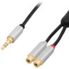 Kabel wtyk jack 3.5 stereo - 2x gniazdo RCA, rozgałęziacz 15cm