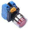 YW4L-AF2E20Q4R Red 24V illuminated 22mm Metal Bezel Maintained Shrouded Push Button Switch 2NO IP65 IDEC