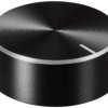 TRU COMPONENTS TC-11696472 Pokrętło z nakładką ze znacznikiem czarny (Ø x W) 25 mm x 10 mm aluminium, plastik 1 szt.