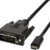 LogiLink USB-C / DVI adapter Złącze męskie USB-C®, DVI-D 24+1pin. Złącze 3.00 m czarny UA0332 Kabel wyświetlacza USB-C®