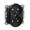 Gniazdo 2x2P+PE z przesł. do systemu ramkow. (do ramek Elements), czarny antracyt, Sedna Elements SDD114271