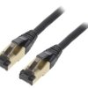 PP8-LSZHCU-BK-15M Patch cord S/FTP Cat 8 linka Cu LSZH czarny 15m 27AWG
