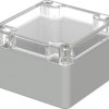 PC enclosure, (L x W x H) 82 x 80 x 55 mm, light gray/transparent (RAL 7035), IP65, 02210100