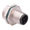 4 Way M12 Male Front Mounting Receptacle Circular Connector IP68 4A 250V