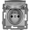 Gniazdo pojedyncze 2P+Z z klapką MODERN-Q, 16A-250V~, szare