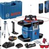 Laser rotacyjny Bosch Professional GRL 600 CHV + BT 170 HD + GR 240 06159940P5 Maksymalny zasięg: 600 m