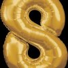 9906273 AMSCAN foil balloon, number 8, gold