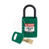 Kłódka LOTO SafeKey kompaktowa, nylonowa, szekla 25 mm, zielona, 150182