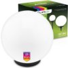 Lampa Solarna Ogrodowa Led Atris Wbijana Naziemna Biała Kula 30Cm Rgb Lumiled