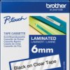 TZE-111 Brother labelling tape cassette / 6 mm / black/clear