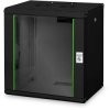 Wall enclosure, 19", 12 U, (H x W x D) 643 x 600 x 450 mm, IP20, sheet steel, black, DN-19 12-U-SW