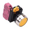 YW4B-M1E01Y Yellow 22mm Metal Bezel Momentary Push Button Switch NC IP65 IDEC