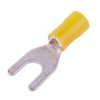 Końcówka widełkowa izolowana 6 M6 żółta 100szt SGE KWY6