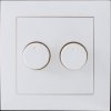 ED-10004 Dual dimming knob, white, incl. central plate and frame